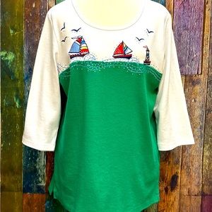 Quacker Factory Embroidered Top